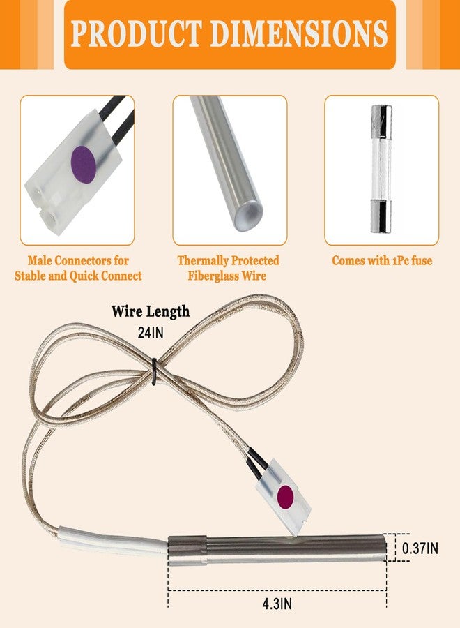 FCCUM Replacement Parts Hot Igniter Kit, Compatible with Pit boss Pellet Grill and Camp Pellet Grill, igniter Comes with one Fuses - Image 3